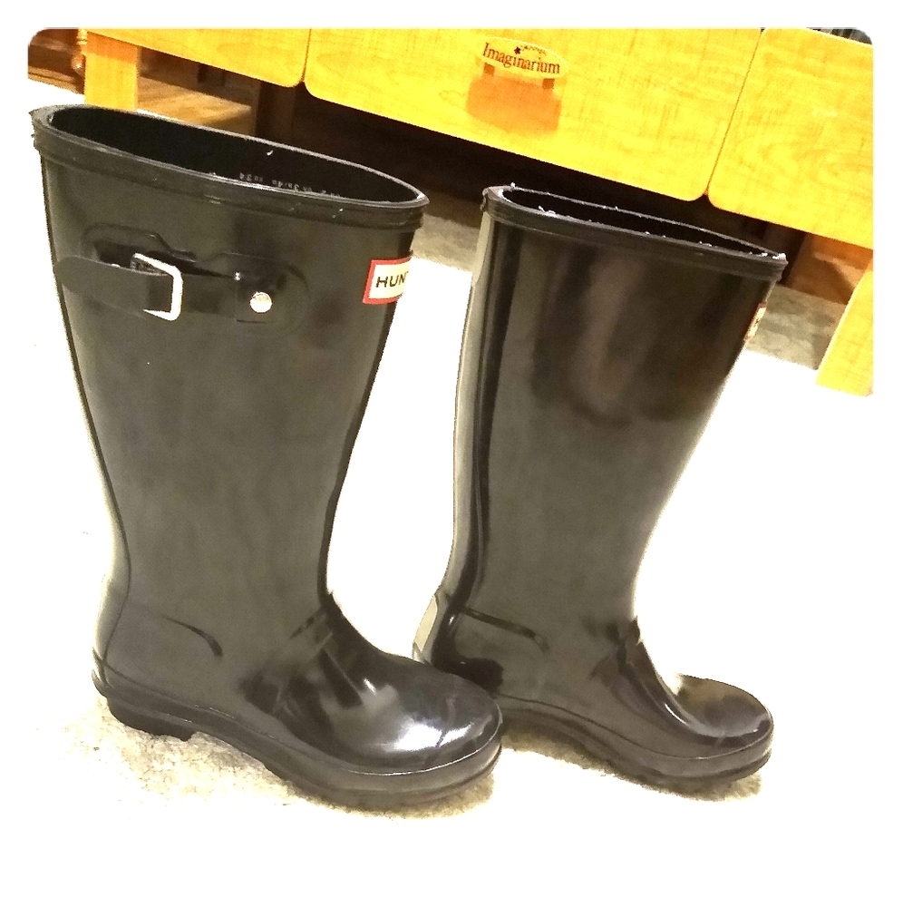 Girls Black Hunter Boots Size 4